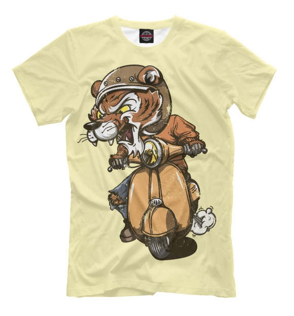 Мужская футболка с изображением Tiger цвета Бежевый