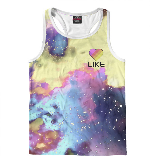 Мужская майка-борцовка с изображением Like цвета Белый