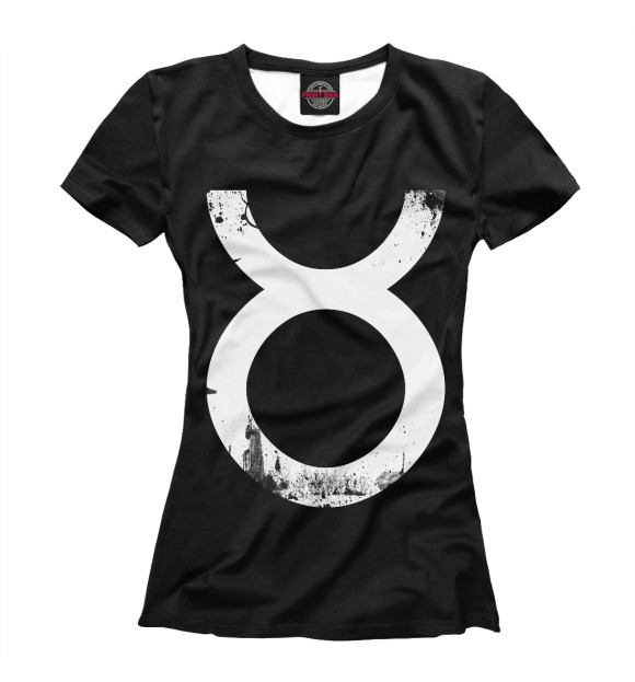 Футболка для девочек с изображением Телец цвета Белый