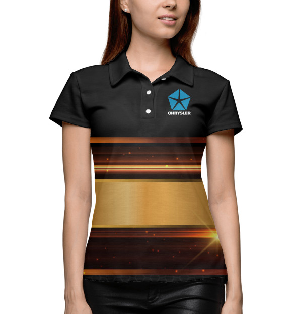 Женское поло с изображением Chrysler цвета Белый