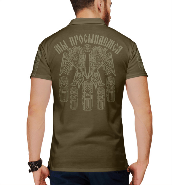 Мужское поло с изображением Боги Прави цвета Белый