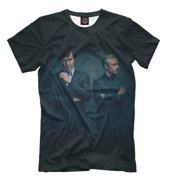 Мужская футболка с изображением Шерлок цвета Черный