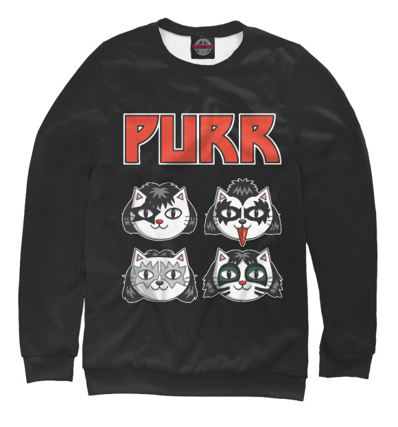 Свитшот для мальчиков с изображением Purr kiss цвета Белый