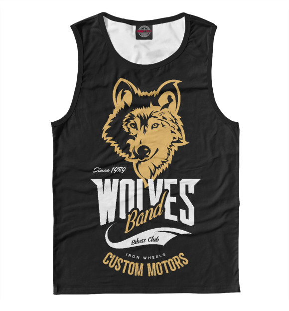 Мужская майка с изображением Волк цвета Белый