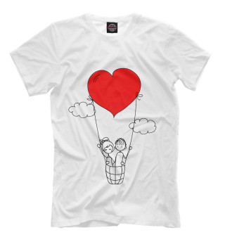 Мужская футболка Человечки и сердечки