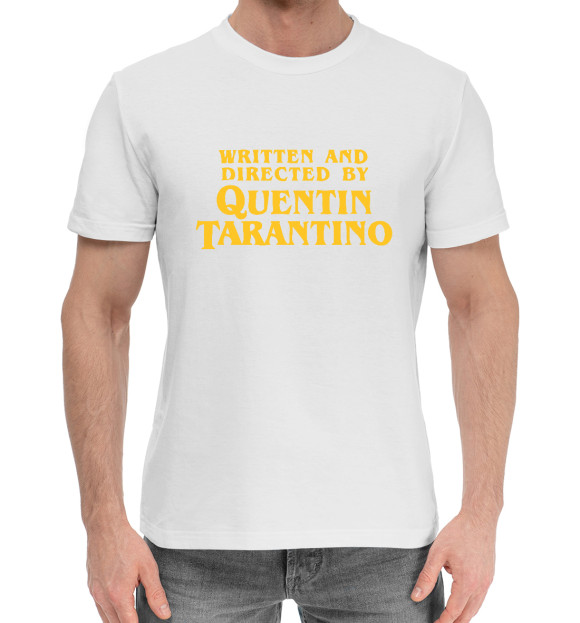 Мужская хлопковая футболка с изображением Quentin Tarantino цвета Белый