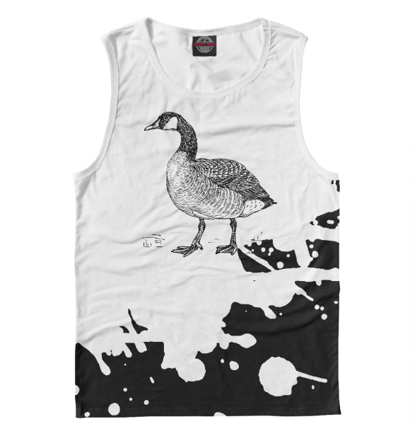 Мужская майка с притом Canada Goose Bird цвета Белый Мужская майка с изображением Canada Goose Bird цвета Белый
