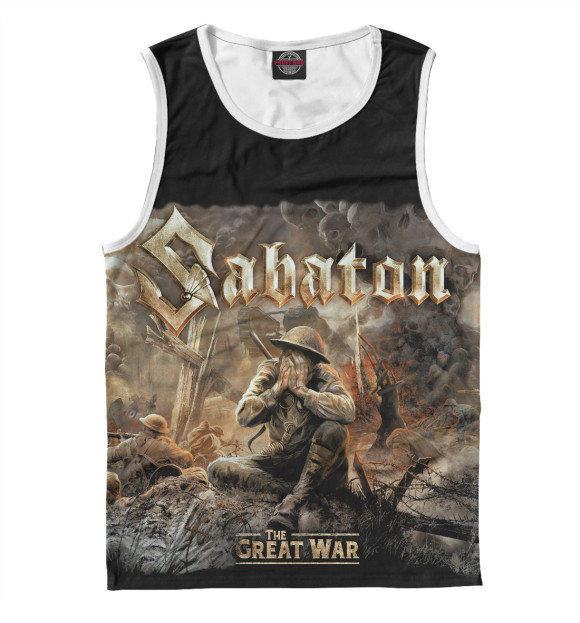 Майка для мальчика с притом Sabaton цвета Белый Майка для мальчика с изображением Sabaton цвета Белый