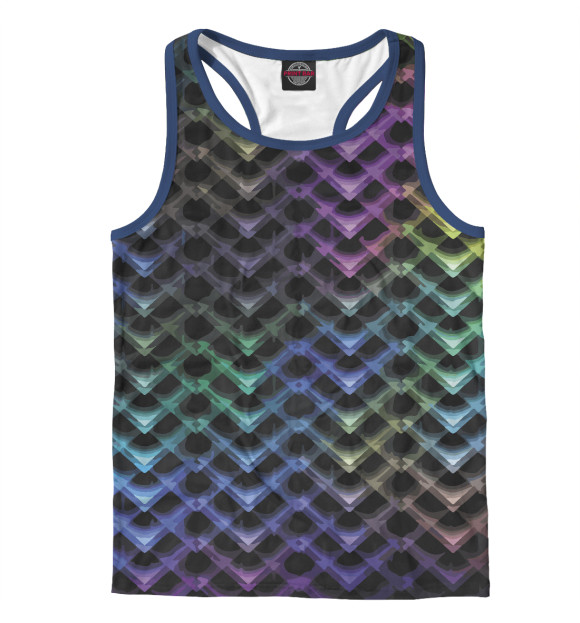 Мужская майка-борцовка с изображением Abstract pattern цвета Белый