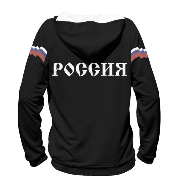 Женское худи с изображением Символика России цвета Белый