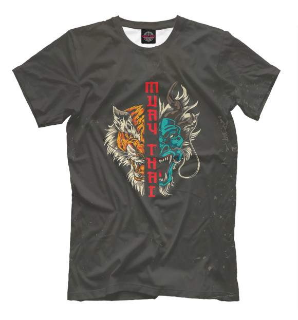 Футболка для мальчиков с изображением Muay Thai Dragon Tiger цвета Белый