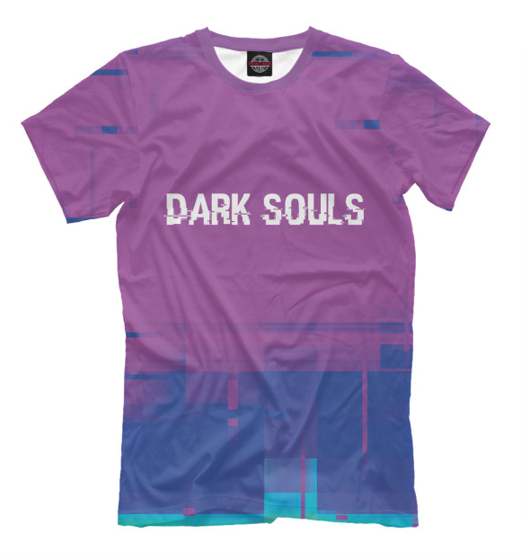 Мужская футболка с изображением Dark Souls Glitch цвета Белый