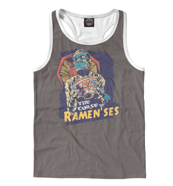 Мужская майка-борцовка с изображением Проклятие мумии цвета Белый