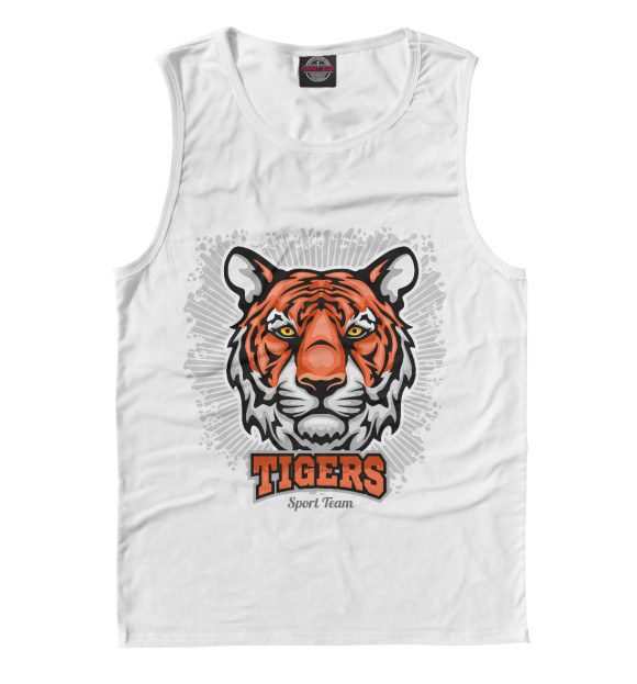 Майка для мальчика с притом Тигр цвета Белый Майка для мальчика с изображением Тигр цвета Белый