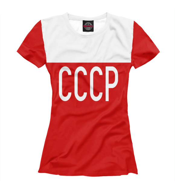 Футболка для девочек с изображением СССР ( стиль В. Бобров) цвета Белый