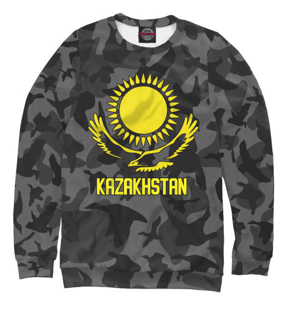 Мужской свитшот с изображением Kazakhstan цвета Белый