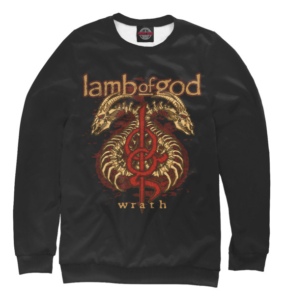 Свитшот для мальчиков с изображением Lamb of God цвета Белый