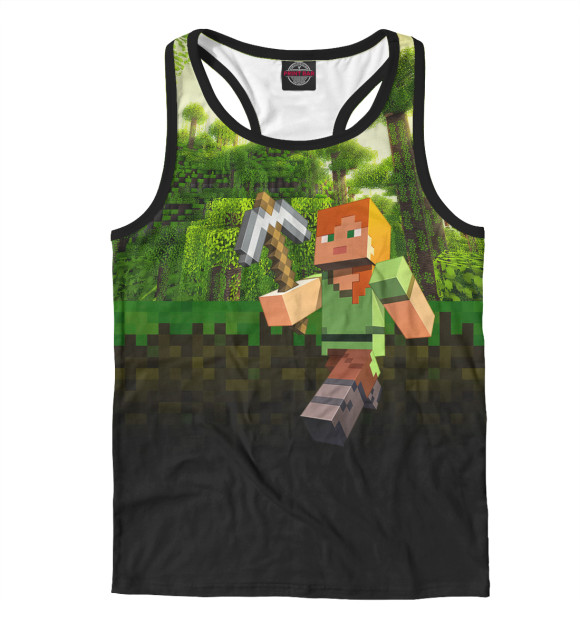 Мужская майка-борцовка с изображением Майнкрафт цвета Белый