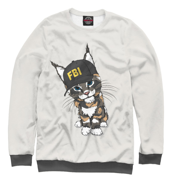 Женский свитшот с изображением FBI Cat цвета Белый