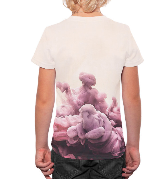 Футболка для мальчиков с изображением Цветной дым цвета Белый