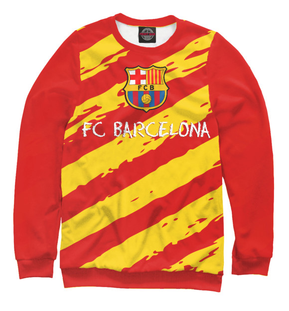 Мужской свитшот с изображением FC Barcelona цвета Белый