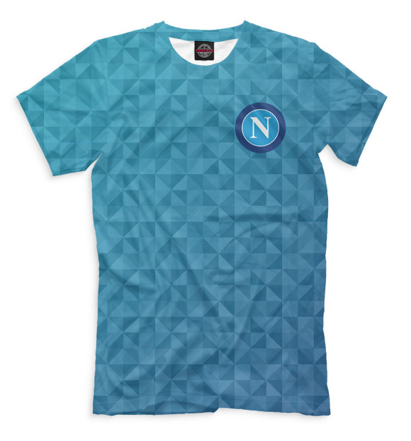 Мужская футболка с изображением Napoli цвета Грязно-голубой