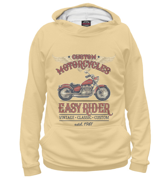 Худи для девочки с изображением Easy Rider цвета Белый