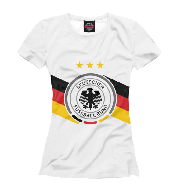 Футболка для девочек с изображением Сборная Германии цвета Белый