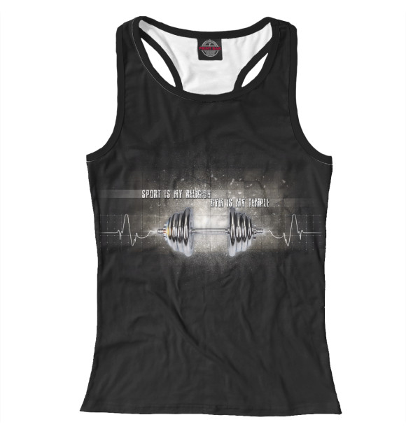 Женская майка-борцовка с изображением Спорт цвета Белый