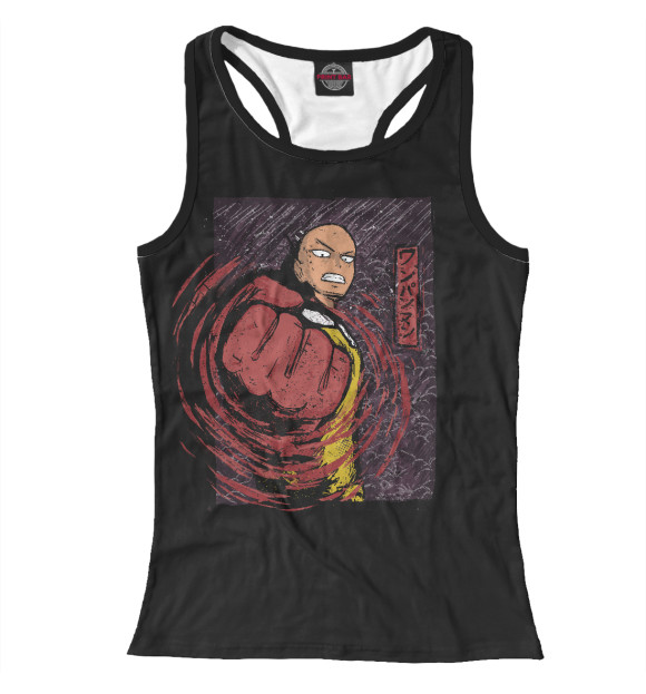 Женская майка-борцовка с изображением Человек один-удар цвета Белый