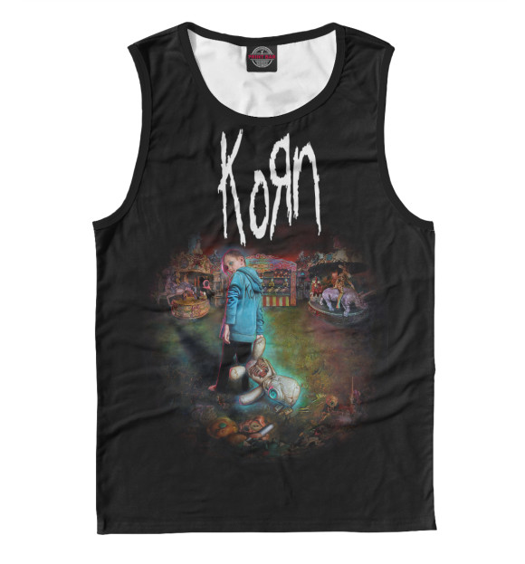 Мужская майка с притом korn цвета Белый Мужская майка с изображением korn цвета Белый