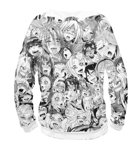 Женское худи с изображением AHEGAO-CHAN цвета Белый