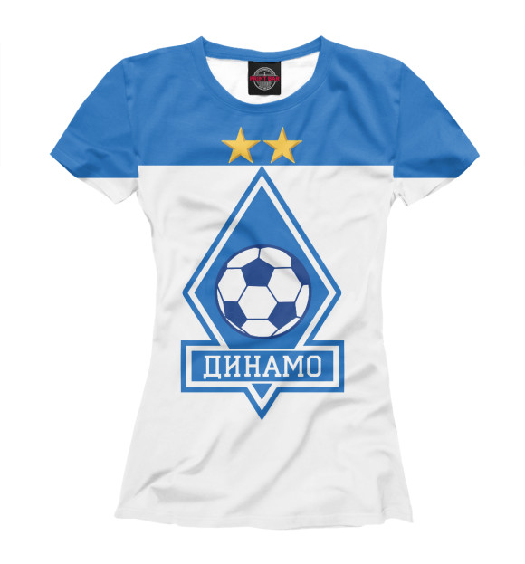 Футболка для девочек с изображением Динамо Киев ФК цвета Белый
