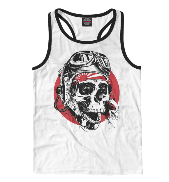 Мужская майка-борцовка с изображением Камикадзе цвета Белый