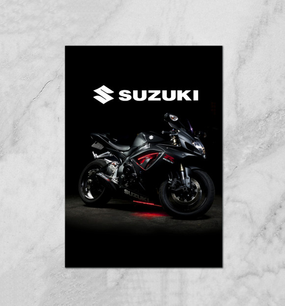 Плакат с изображением Suzuki GSX цвета Белый