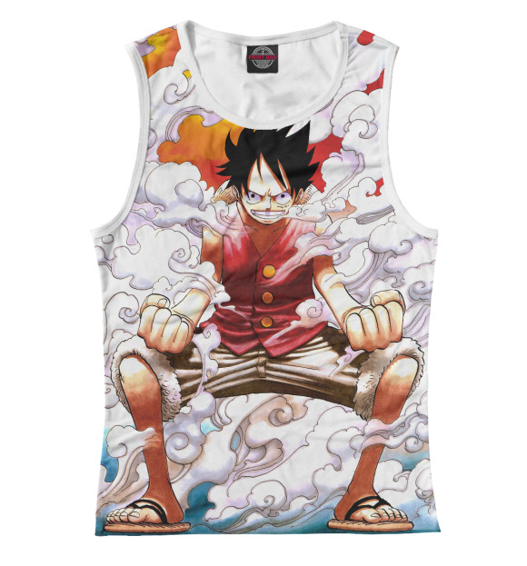 Майка для девочки с изображением One Piece цвета Белый