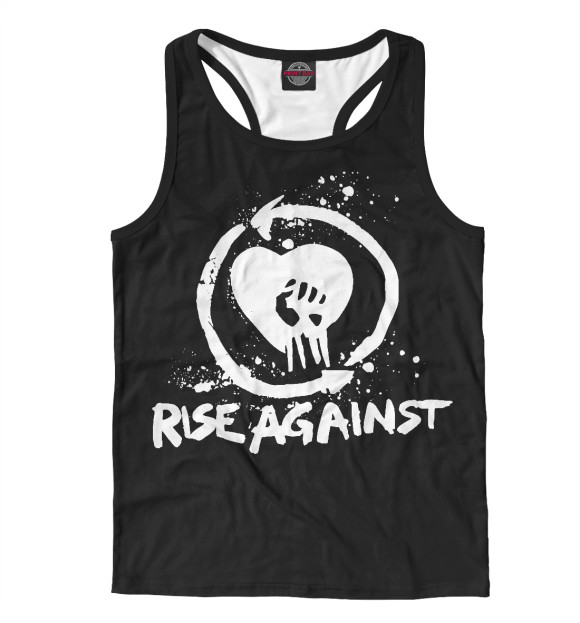 Мужская майка-борцовка с изображением Rise Against цвета Белый