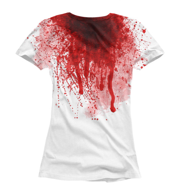 Женская футболка с изображением Кровь цвета Белый