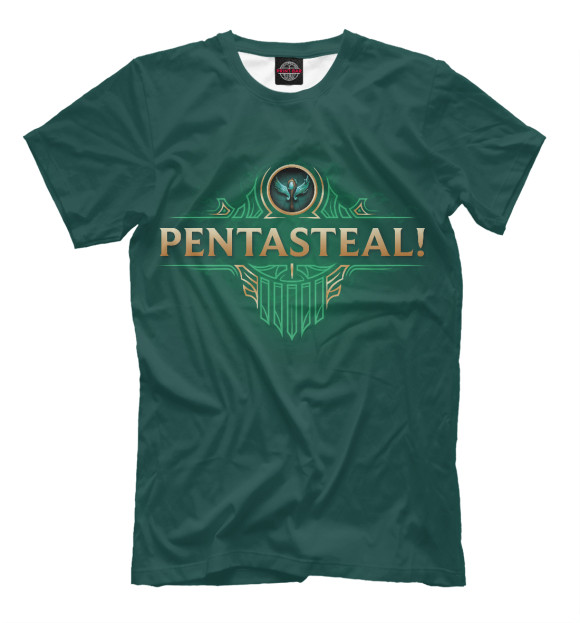 Мужская футболка с изображением Pentasteal цвета Темно-зеленый