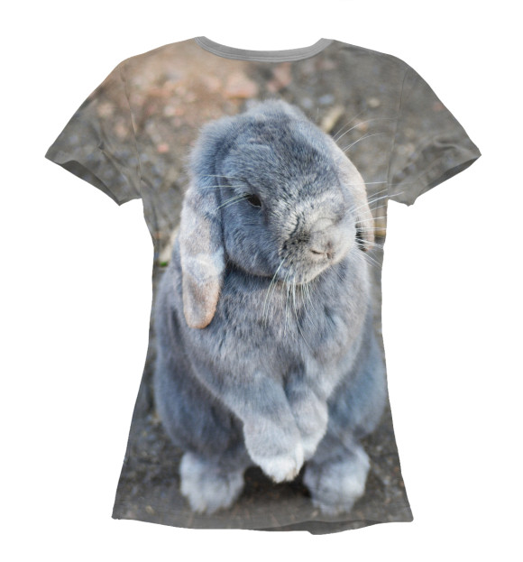 Женская футболка с изображением Кролик цвета Белый