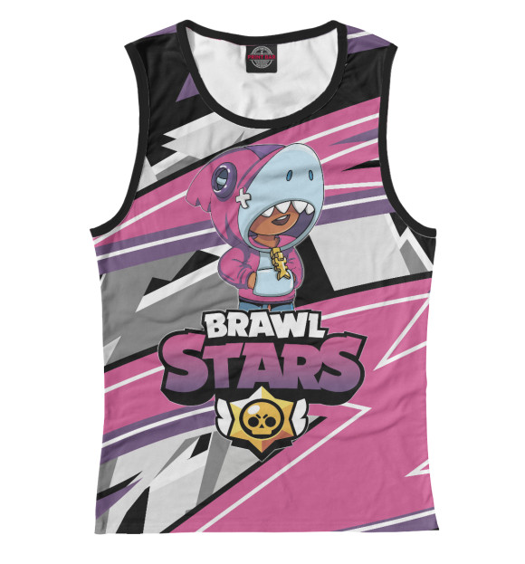 Женская майка с изображением Brawl Stars цвета Белый