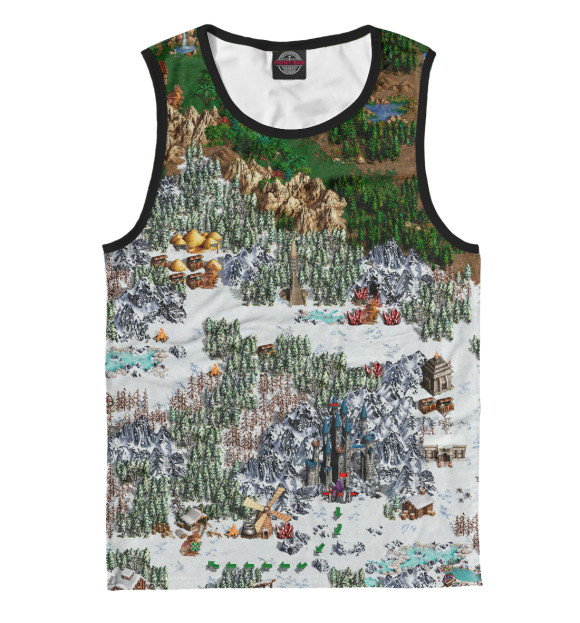 Мужская майка с притом Карта Герои Меча и Магии 3 цвета Белый Мужская майка с изображением Карта Герои Меча и Магии 3 цвета Белый