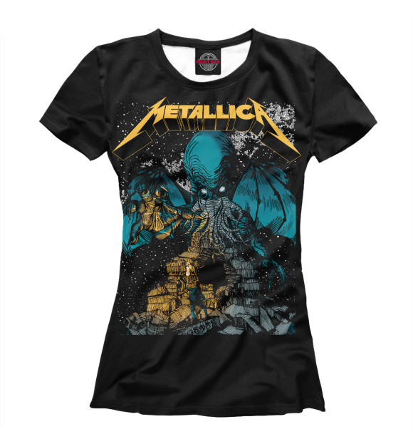 Футболка для девочек с изображением Metallica цвета Белый