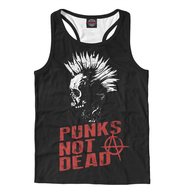 Мужская майка-борцовка с изображением Punk’s Not Dead цвета Белый