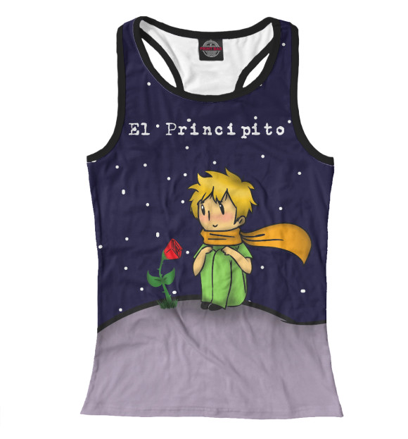 Женская майка-борцовка с изображением Маленький Принц цвета Белый