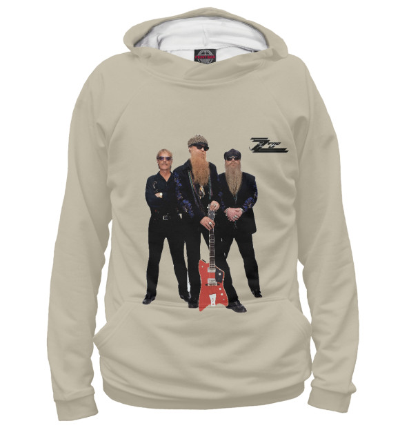 Мужское худи с изображением ZZ TOP цвета Белый