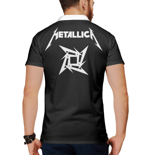 Мужское поло с изображением Metallica цвета Белый