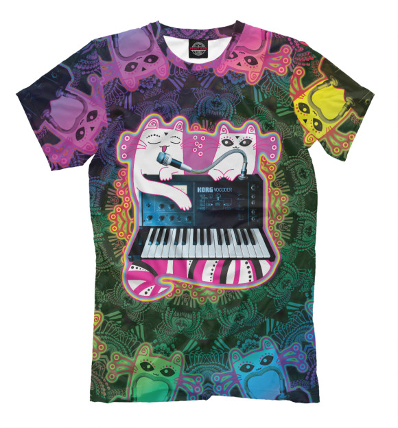 Мужская футболка с изображением Kitty Synths VC10 цвета Молочно-белый