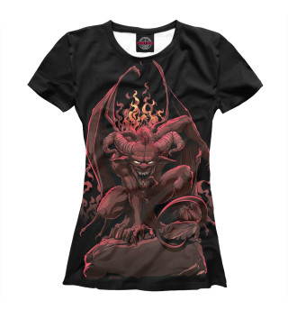 Женская футболка Демон в огне