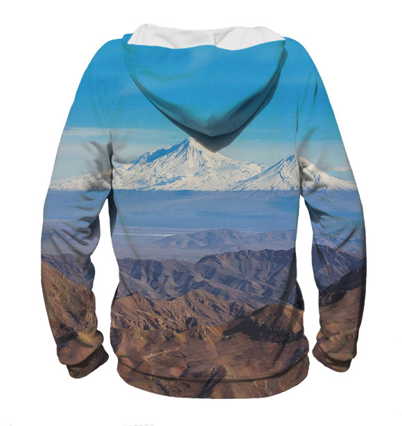 Мужское худи с изображением Арарат цвета Белый